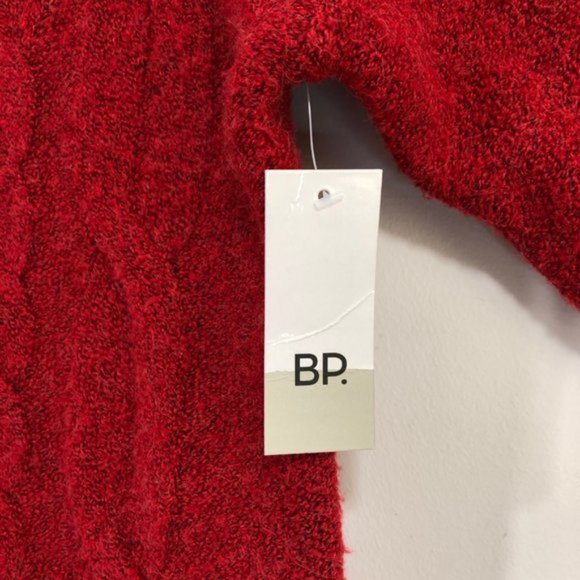 New BP Cable Stitch Cozy Knit Long Sleeve Turtleneck Sweater Red Tango Size XS - Picture 16 of 16